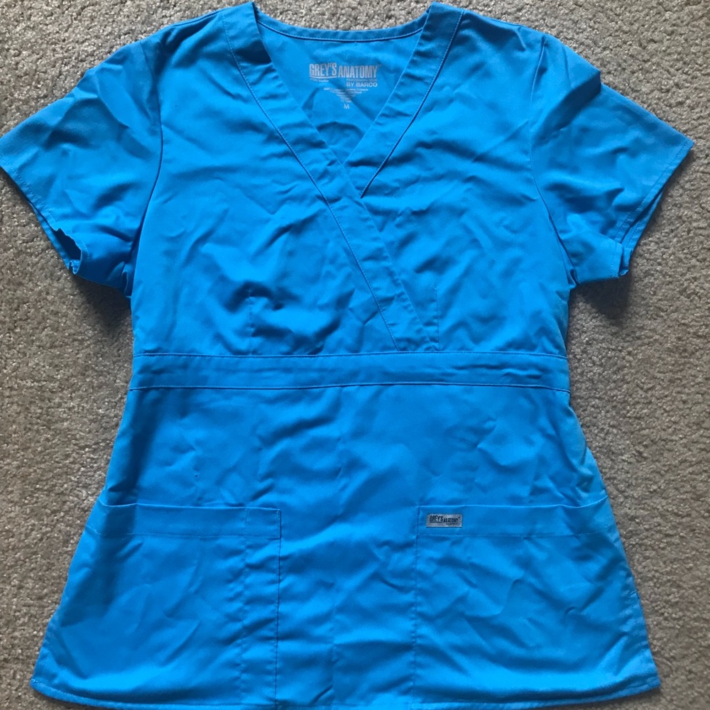 Light Blue Scrub Top